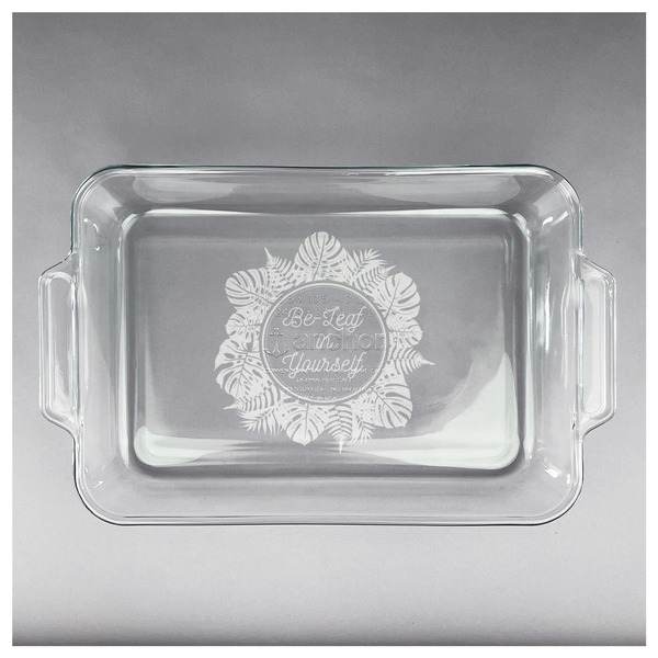 Tropical Leaves Border Glass Baking Dish - APPROVAL (13x9)