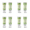 Tropical Leaves Border Glass Shot Glass - 2 oz - Set of 4 - APPROVAL