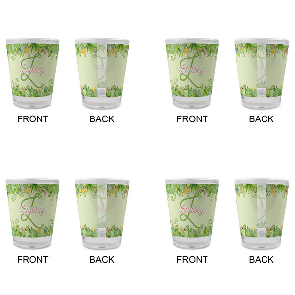 Tropical Leaves Border Glass Shot Glass - Standard - Set of 4 - APPROVAL