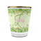 Tropical Leaves Border Glass Shot Glass - With gold rim - FRONT