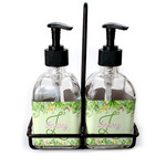 Tropical Leaves Border Glass Soap & Lotion Bottle Set (Personalized)
