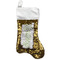 Tropical Leaves Border Gold Sequin Stocking - Front