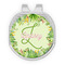 Tropical Leaves Border Golf Ball Marker - Hat Clip - Silver