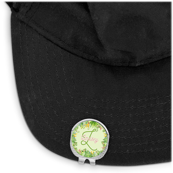 Tropical Leaves Border Golf Ball Marker Hat Clip - Main