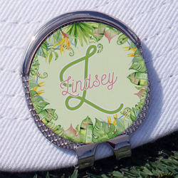 Tropical Leaves Border Golf Ball Marker - Hat Clip