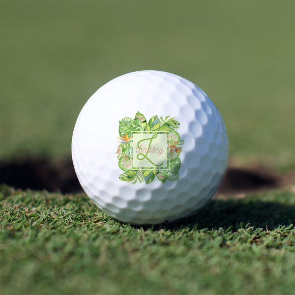 Custom Tropical Leaves Border Golf Balls - Non-Branded - Set of 12 (Personalized)