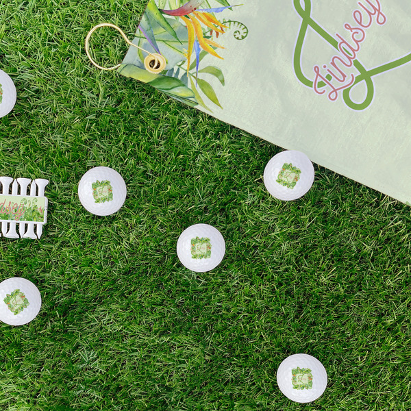 Tropical Leaves Border Golf Balls - Generic - Set of 12 - LIFESTYLE