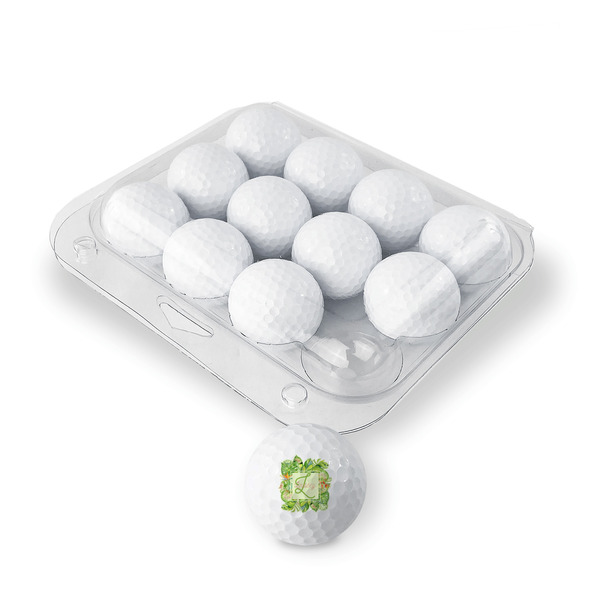 Tropical Leaves Border Golf Balls - Generic - Set of 12 - PACKAGING