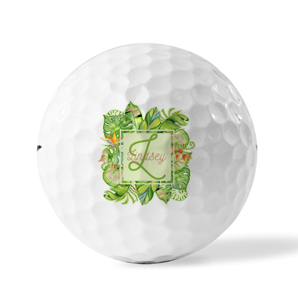 Tropical Leaves Border Golf Balls - Titleist - Set of 12 - FRONT