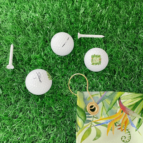 Tropical Leaves Border Golf Balls - Titleist - Set of 3 - LIFESTYLE