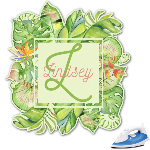 Custom Tropical Leaves Border Graphic Iron On Transfer - Up to 4.5"x4.5" (Personalized)