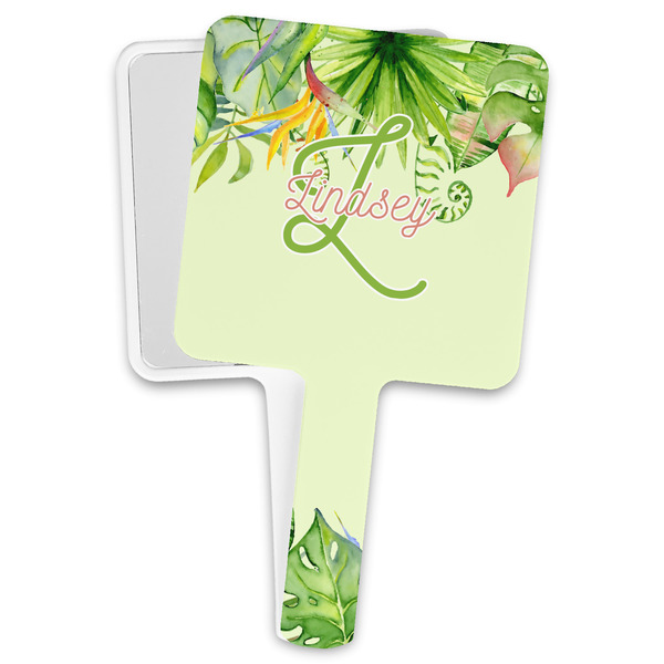 Custom Tropical Leaves Border Hand Mirror (Personalized)