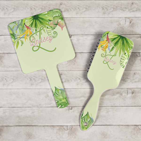 Tropical Leaves Border Hand Mirrors - In Context
