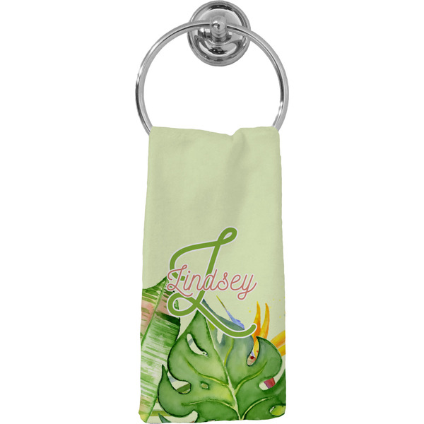 Custom Tropical Leaves Border Hand Towel - Full Print (Personalized)