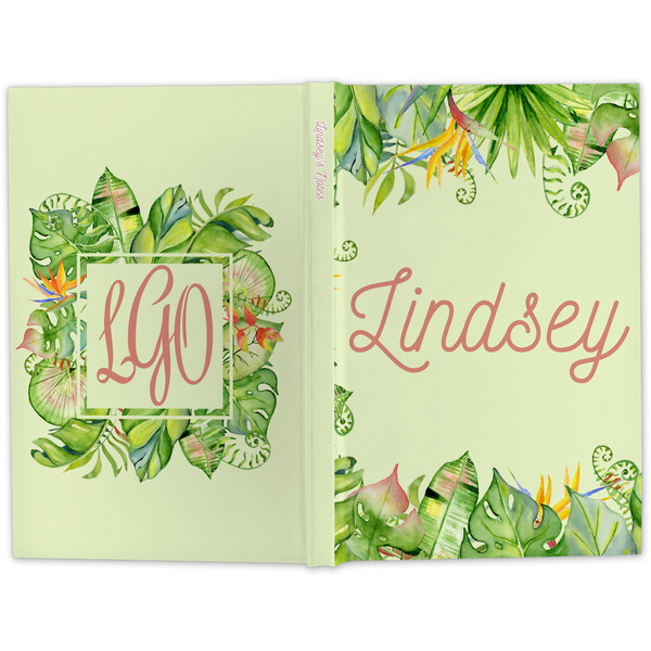 Tropical Leaves Border Hard Cover Journal - Apvl