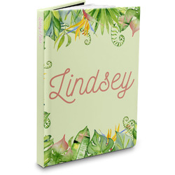 Tropical Leaves Border Hardbound Journal - 5.75" x 8" (Personalized)