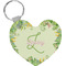 Tropical Leaves Border Heart Keychain (Personalized)