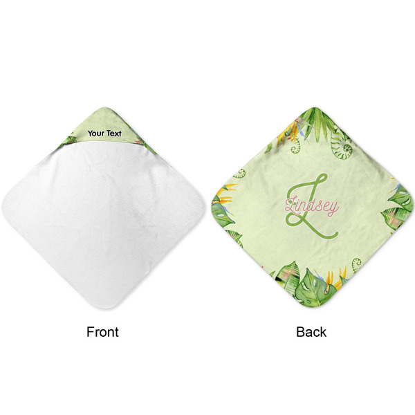 Tropical Leaves Border Hooded Baby Towel- Approval
