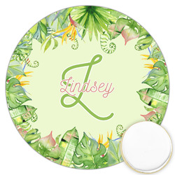 Tropical Leaves Border Printed Cookie Topper - 3.25" (Personalized)