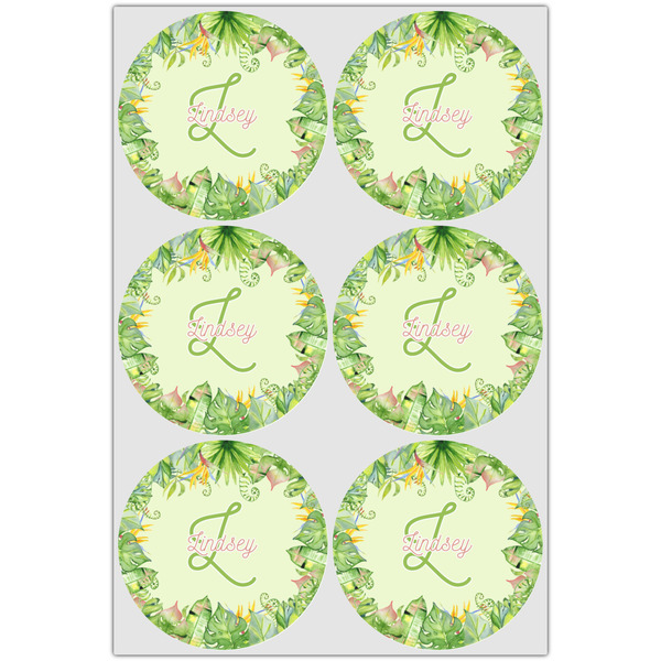Tropical Leaves Border Icing Circle - Large - Set of 6