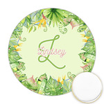 Tropical Leaves Border Printed Cookie Topper - Round (Personalized)
