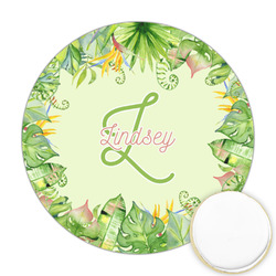 Tropical Leaves Border Printed Cookie Topper - 2.5" (Personalized)