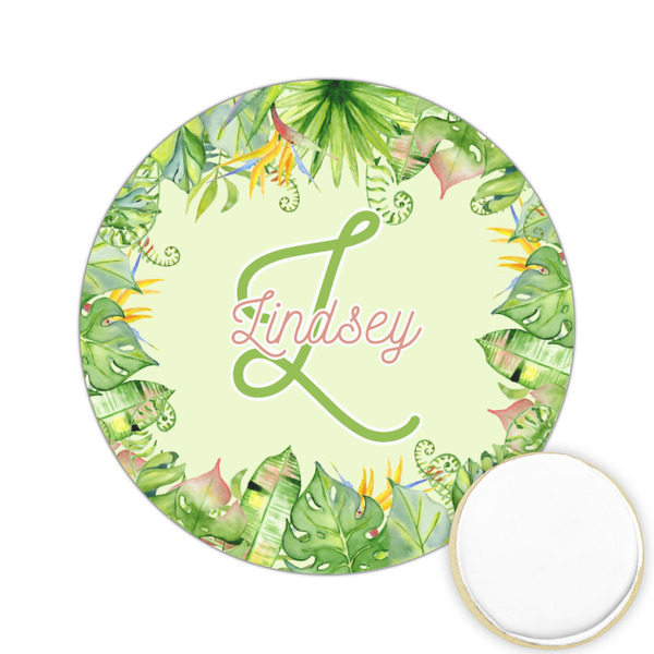 Custom Tropical Leaves Border Printed Cookie Topper - 2.15" (Personalized)