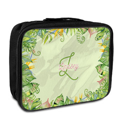 Tropical Leaves Border Insulated Lunch Bag (Personalized)