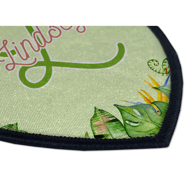 Tropical Leaves Border Iron on Shield 3 Detail