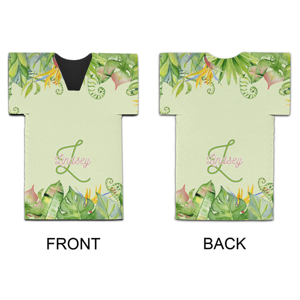 Tropical Leaves Border Jersey Bottle Cooler - APPROVAL