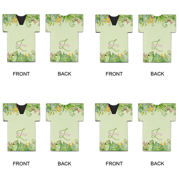 Tropical Leaves Border Jersey Bottle Cooler - Set of 4 - APPROVAL