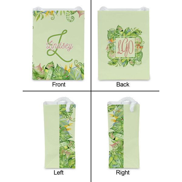 Tropical Leaves Border Jewelry Gift Bag - Matte - Approval