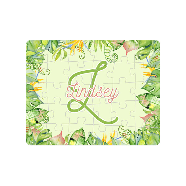 Custom Tropical Leaves Border Jigsaw Puzzles (Personalized)