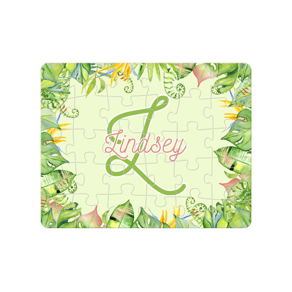 Custom Tropical Leaves Border Jigsaw Puzzles (Personalized)