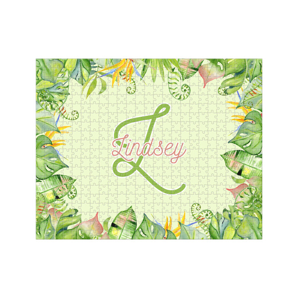 Custom Tropical Leaves Border 500 pc Jigsaw Puzzle (Personalized)