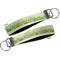 Tropical Leaves Border Key-chain - Metal and Nylon - Front and Back