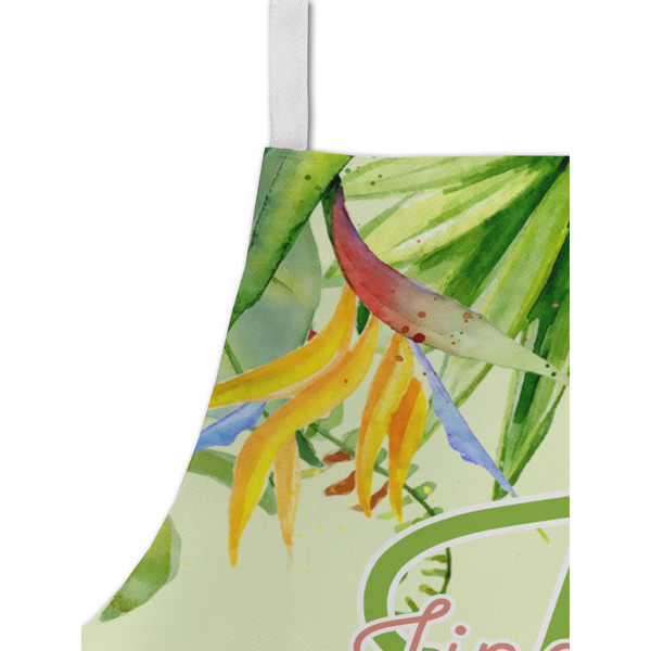 Tropical Leaves Border Kid's Aprons - Detail