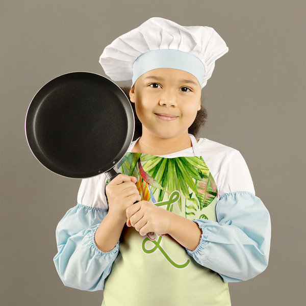 Tropical Leaves Border Kid's Aprons - Medium - Lifestyle