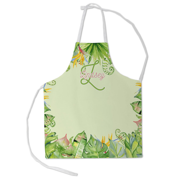Custom Tropical Leaves Border Kid's Apron - Small (Personalized)