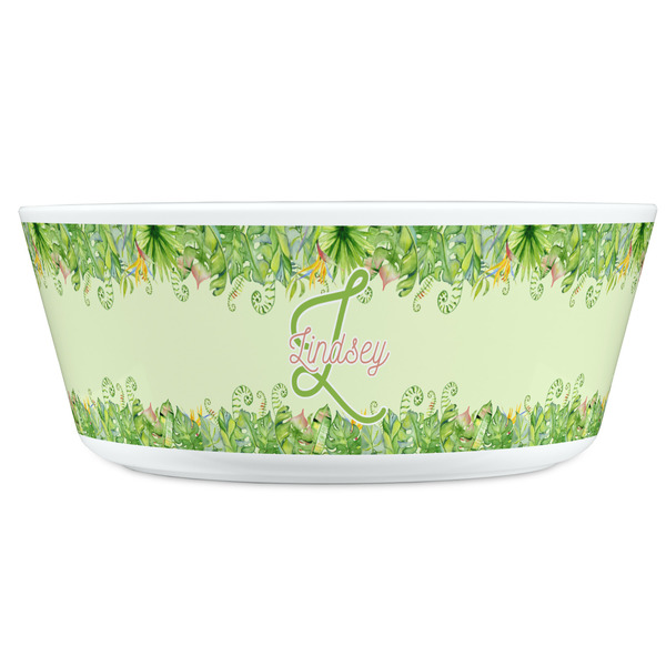 Tropical Leaves Border Kids Bowls - FRONT