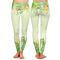 Tropical Leaves Border Ladies Leggings - Front and Back