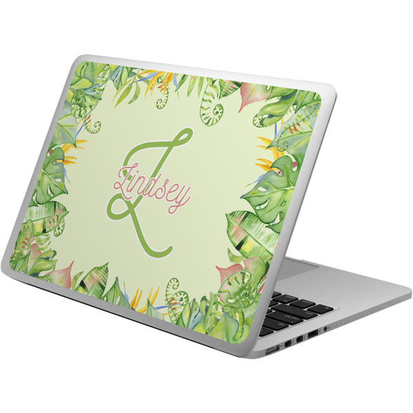 Custom Tropical Leaves Border Laptop Skin - Custom Sized (Personalized)