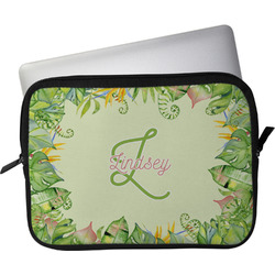 Tropical Leaves Border Laptop Sleeve / Case - 11" (Personalized)