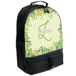 Tropical Leaves Border Backpacks - Black (Personalized)