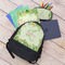 Tropical Leaves Border Large Backpack - Black - With Stuff