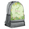 Tropical Leaves Border Large Backpack - Gray - Angled View