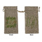 Tropical Leaves Border Large Burlap Gift Bag - Front & Back (Personalized)