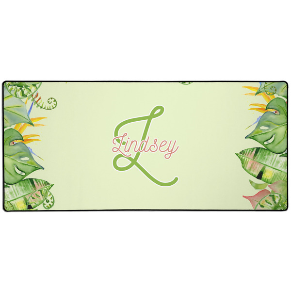 Custom Tropical Leaves Border Gaming Mouse Pad (Personalized)