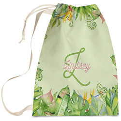 Tropical Leaves Border Laundry Bag - Large (Personalized)