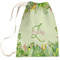 Tropical Leaves Border Large Laundry Bag - Front View